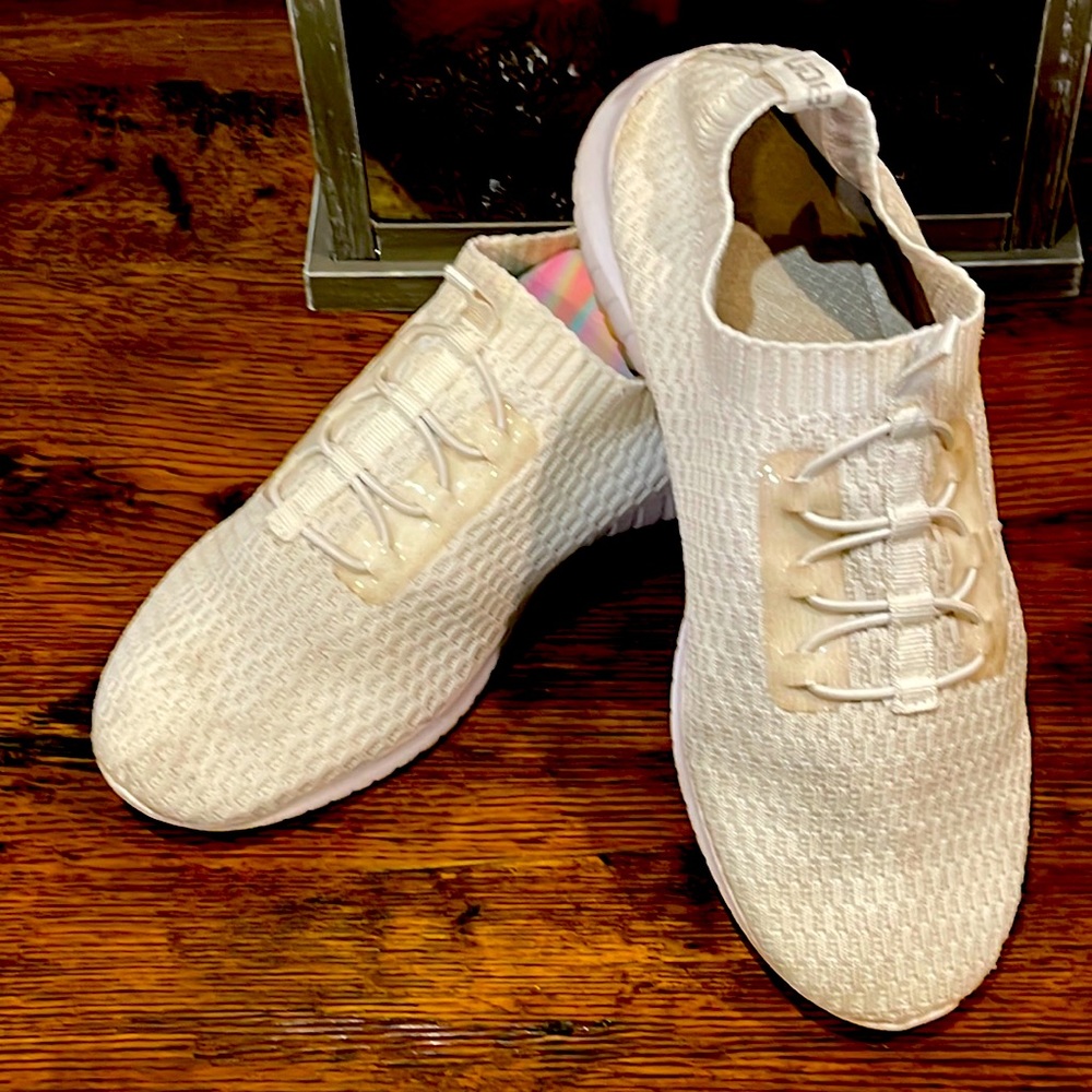 White slip on shoes